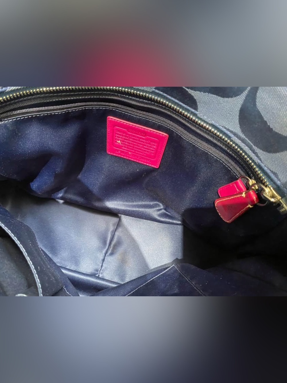 Coach Pink and navy blue laura tote bag - Picture 7 of 10